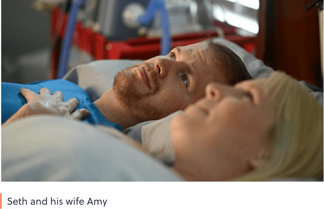 Seth, living with ALS, and his wife Amy